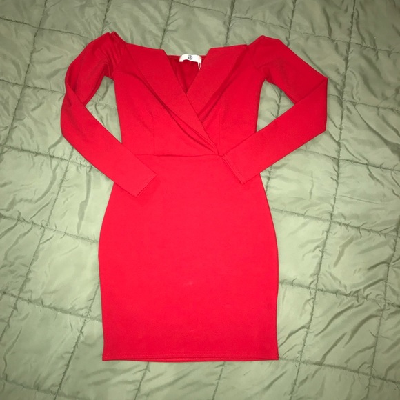 missguided red off the shoulder dress MISSGUIDED Devore Chiffon Off Shoulder Balloon Sleeve Mini Skater Dress  ChristmasMISSGUIDED